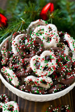 Load image into Gallery viewer, Holiday Chocolate Dipped Sourdough Pretzels
